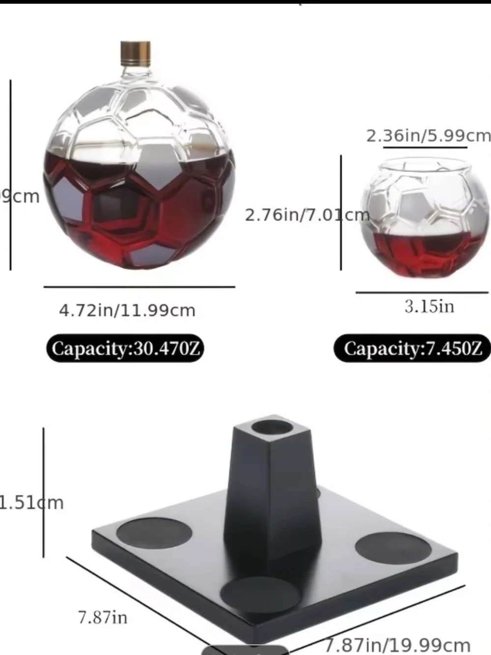Luxury Soccer Ball Whiskey Decanter Set